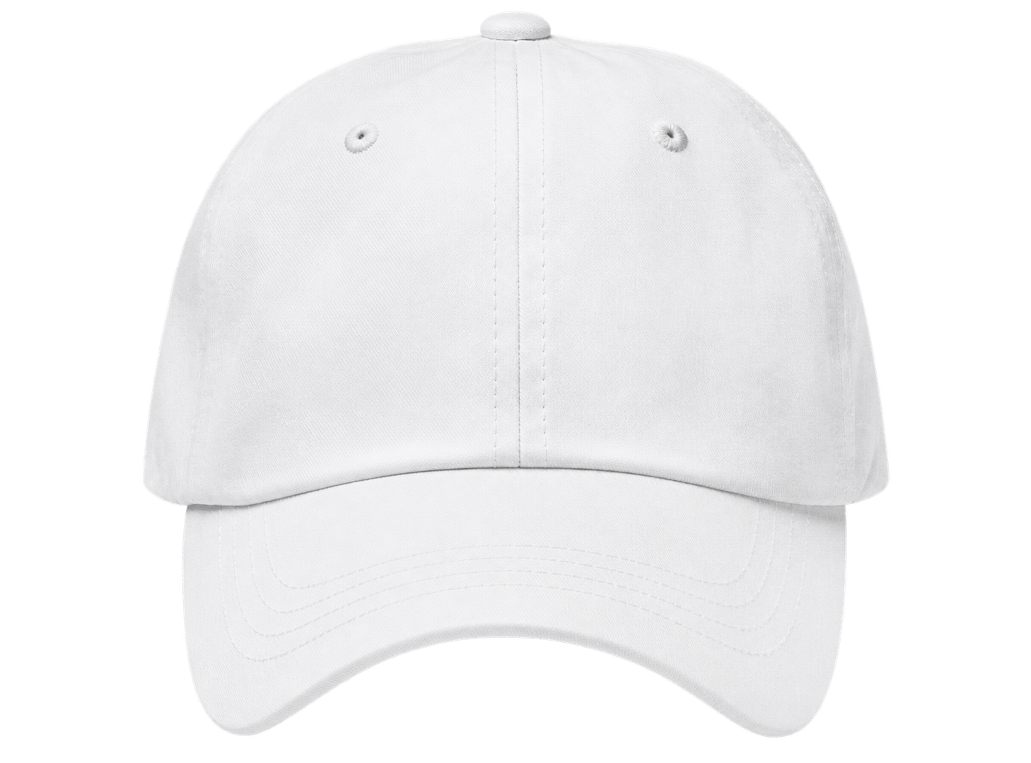 Santorini white cap with a small embroidered destination wordmark