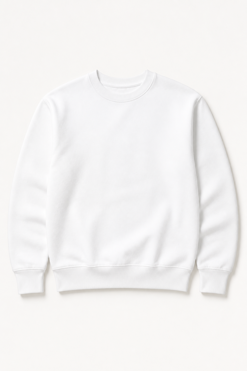 Athens white crewneck with a small embroidered destination wordmark